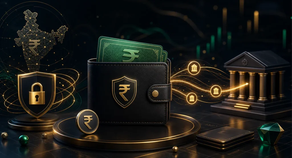 Bet51 India payment checklist visual with UPI-style wallet icons